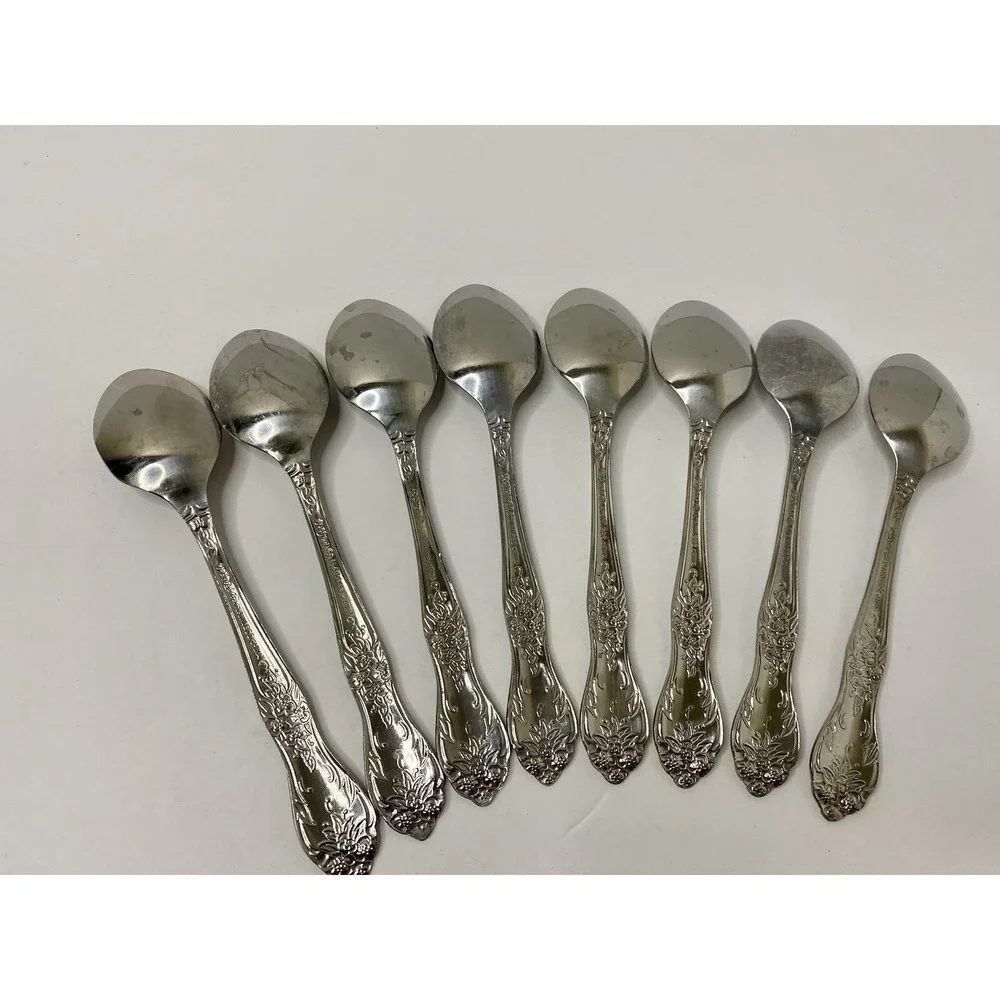 Rogers Co Stainless Steel Flatware China Love Joy Teaspoons Set Of 8